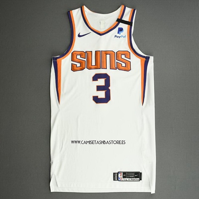Chris Paul NO 3 Camiseta Phoenix Suns Association Autentico 2021 Blanco
